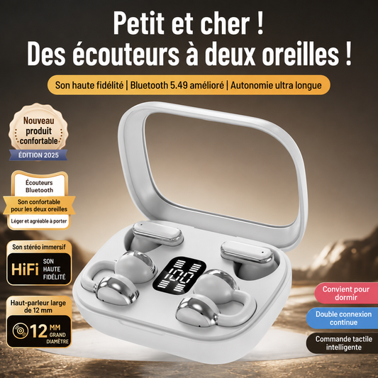 2-en-1 – Écouteurs Bluetooth Nouvelle Génération avec Son HiFi